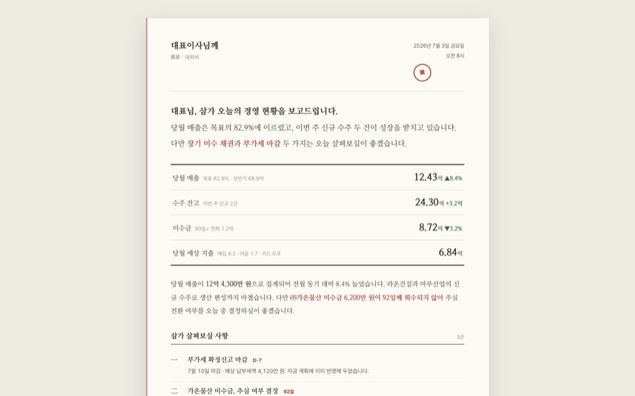 Letter 親展 — 손편지 서한 대시보드 화면